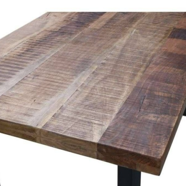160cm Eettafel mangohout X poot